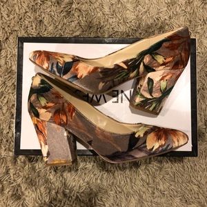 Nine West Velvet block heels